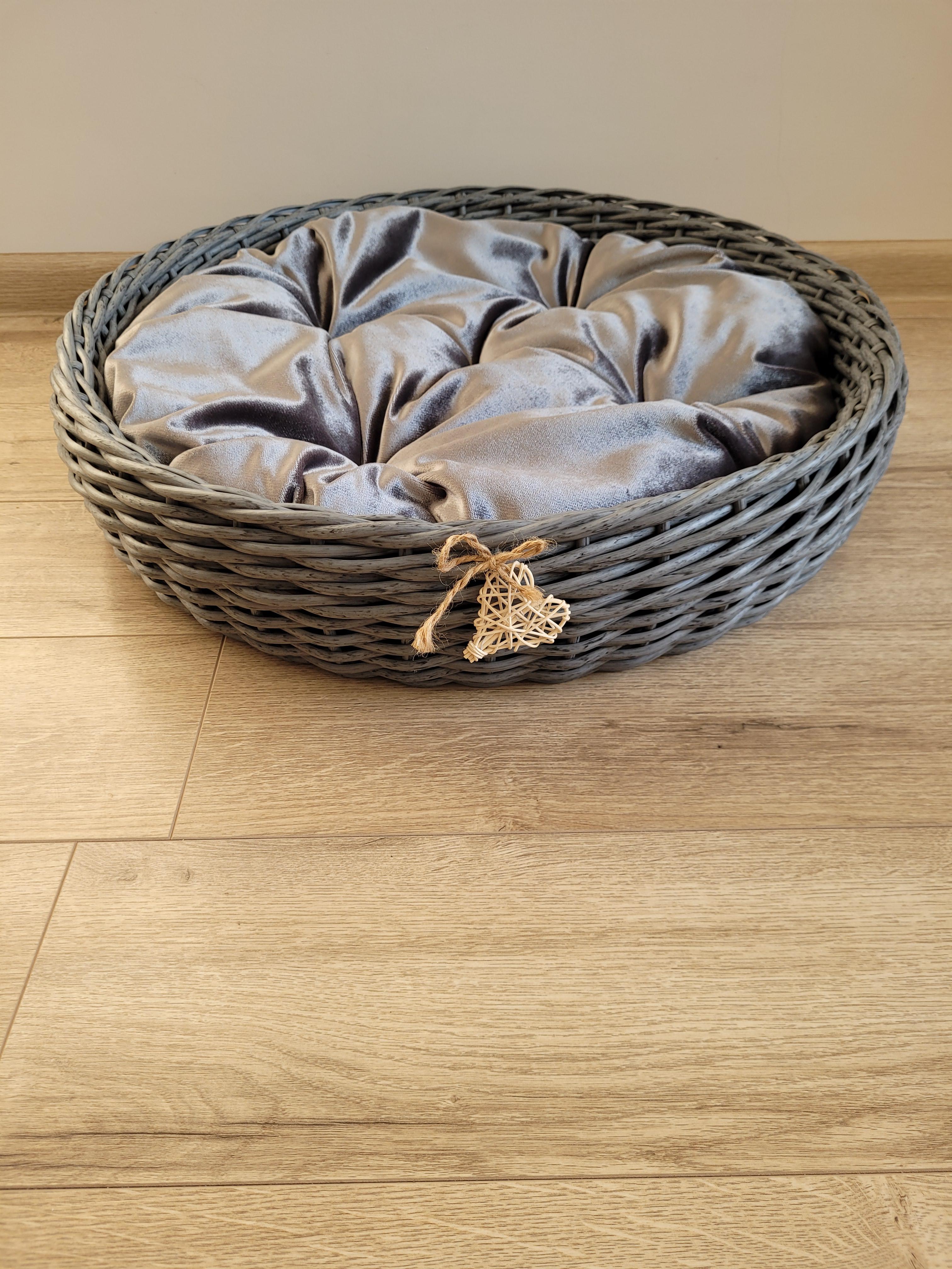 Лежак для животных из искусственного ротанга ручной работы M Темно-серый (331004) - фото 3 Лежак для животных из искусственного ротанга ручной работы M Темно-серый (331004) - фото 3