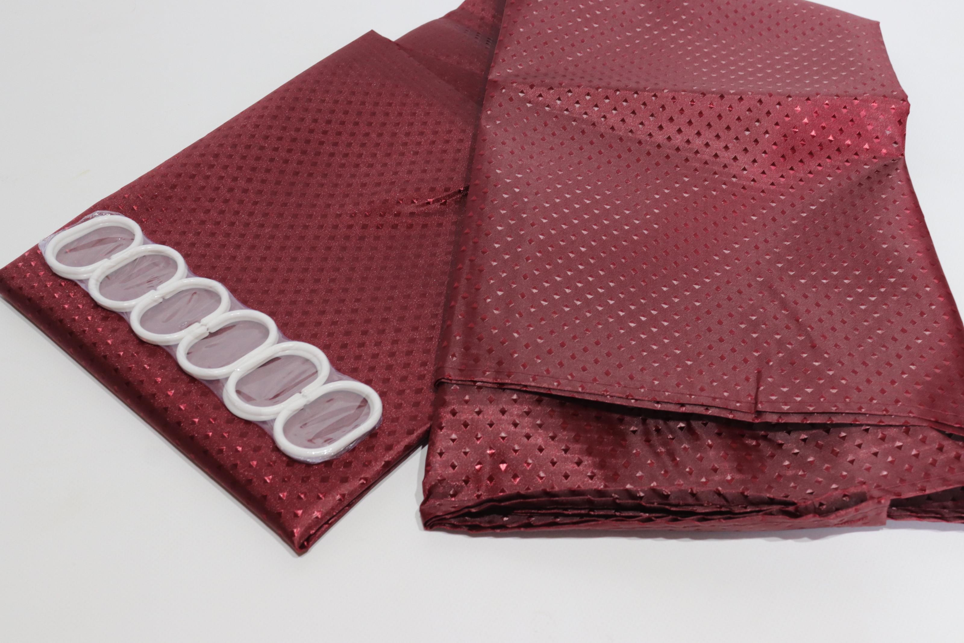 Штора для ванной пика однотонная 240 см Бордовый (5314/bordo) - фото 2