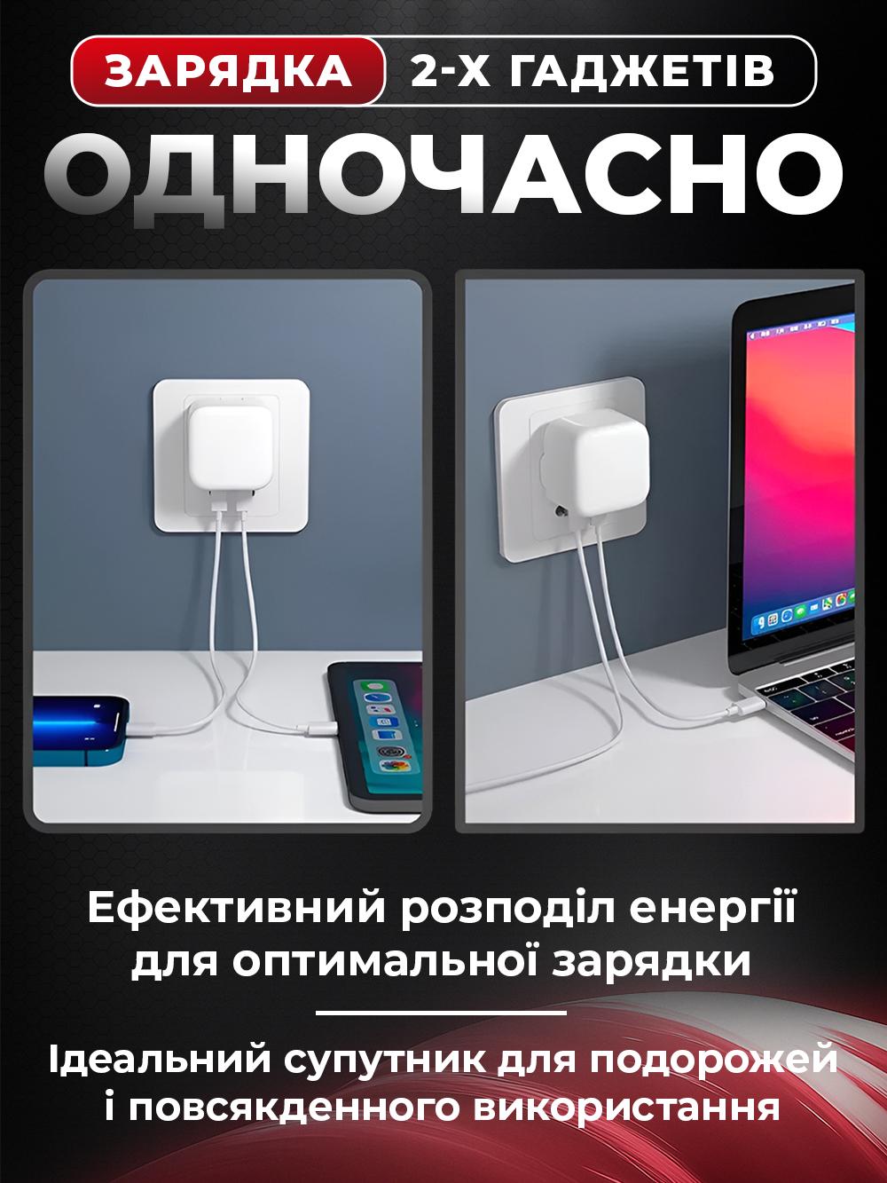 Зарядний пристрій Apple 35W Dual USB-C Port Power Foxconn із швидкою зарядкою (a1430996) - фото 4