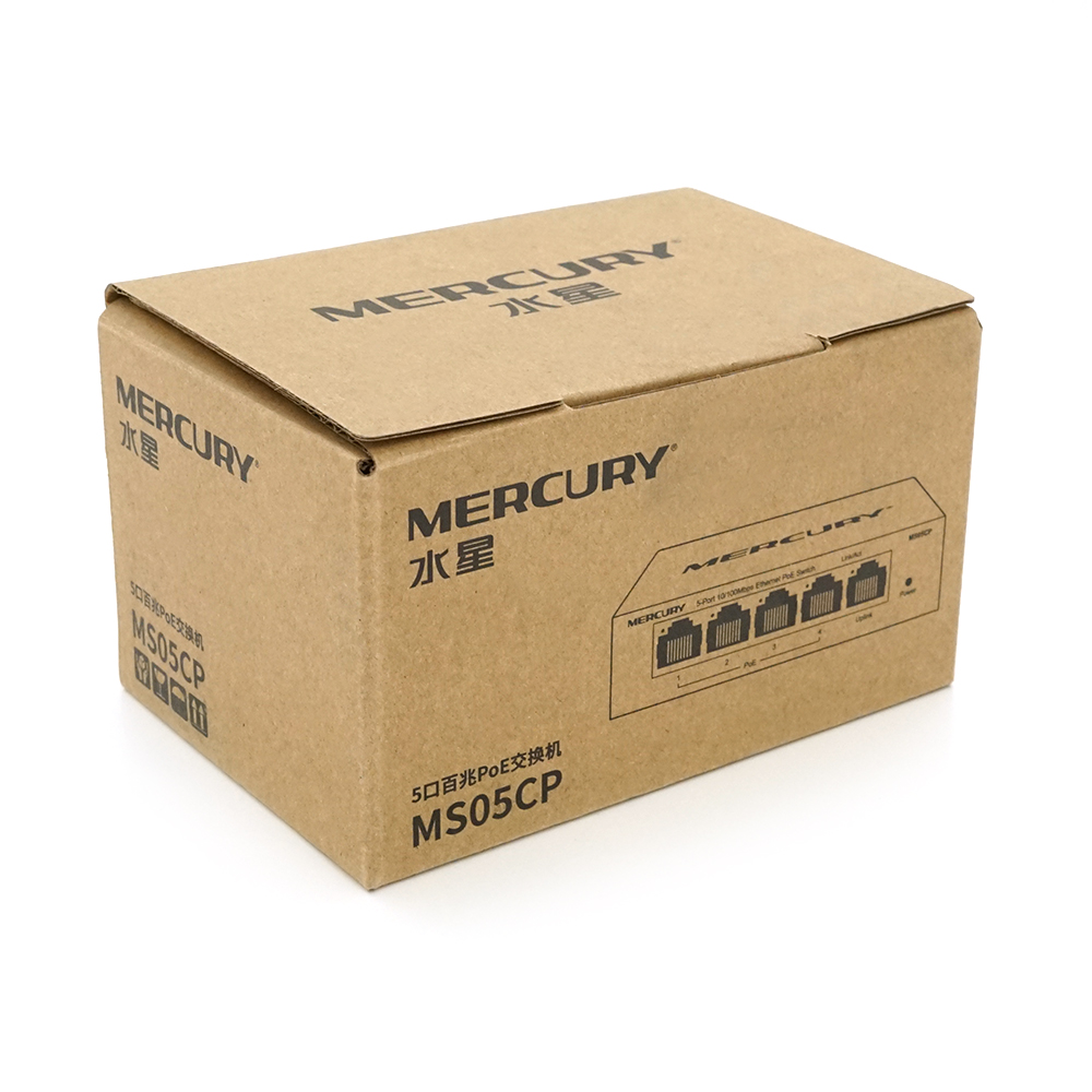 Комутатор PoE Mercury MS05CP 4 порти PoE 1 Ethernet Uplink 10/100 Мбіт/с 48V вбудований БП (YUT_V4586) - фото 2