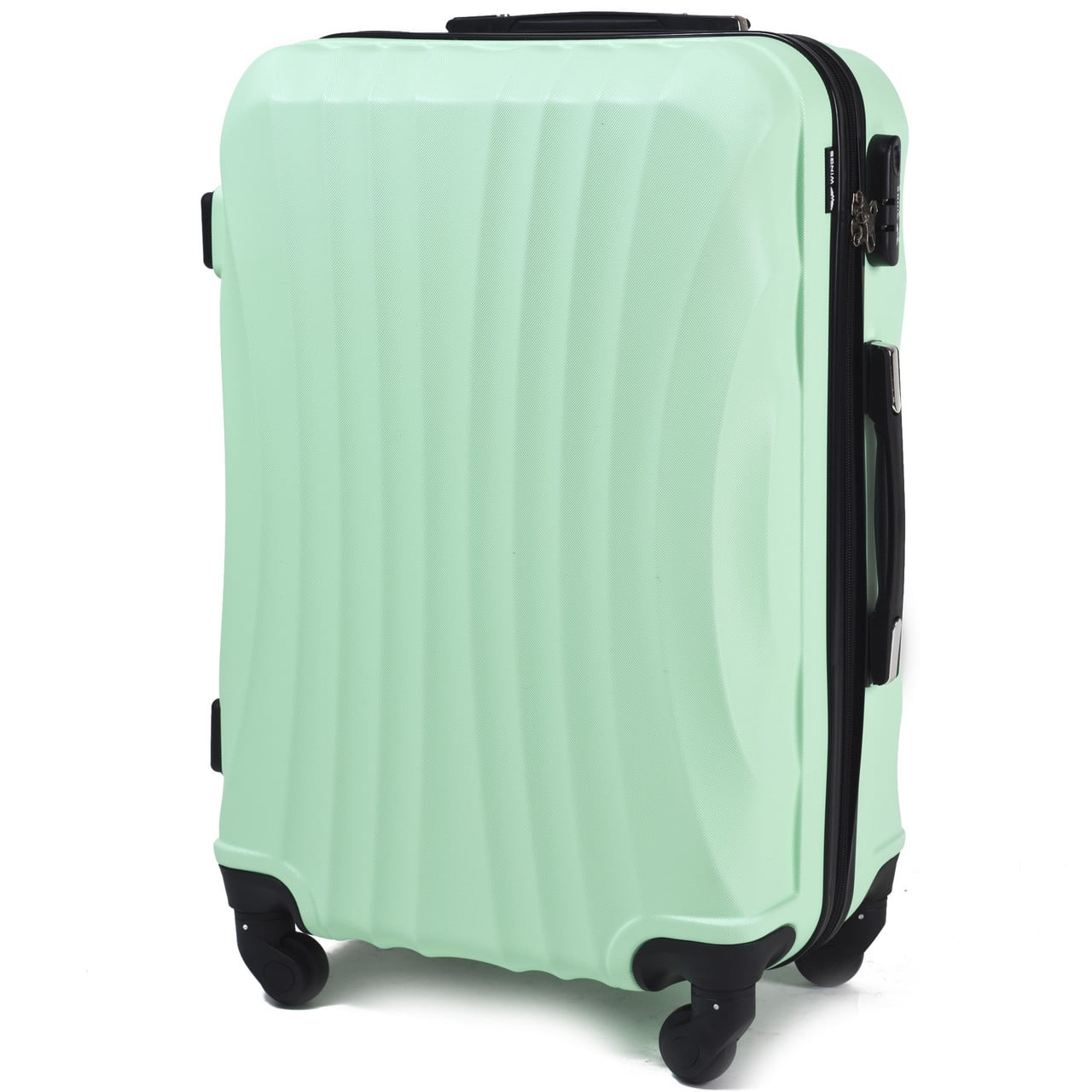 Чемодан пластиковый Wings 159 средний на 4 колесах 65х45х25 см 58 л Мятный