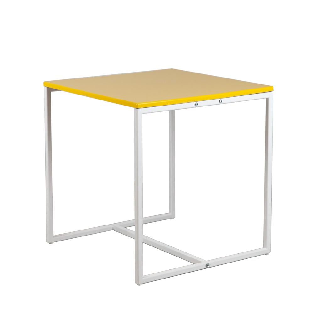 Стіл журнальний Loft Commus КУБ 450 yellow/white сталь + МДФ Жовтий (480070234)