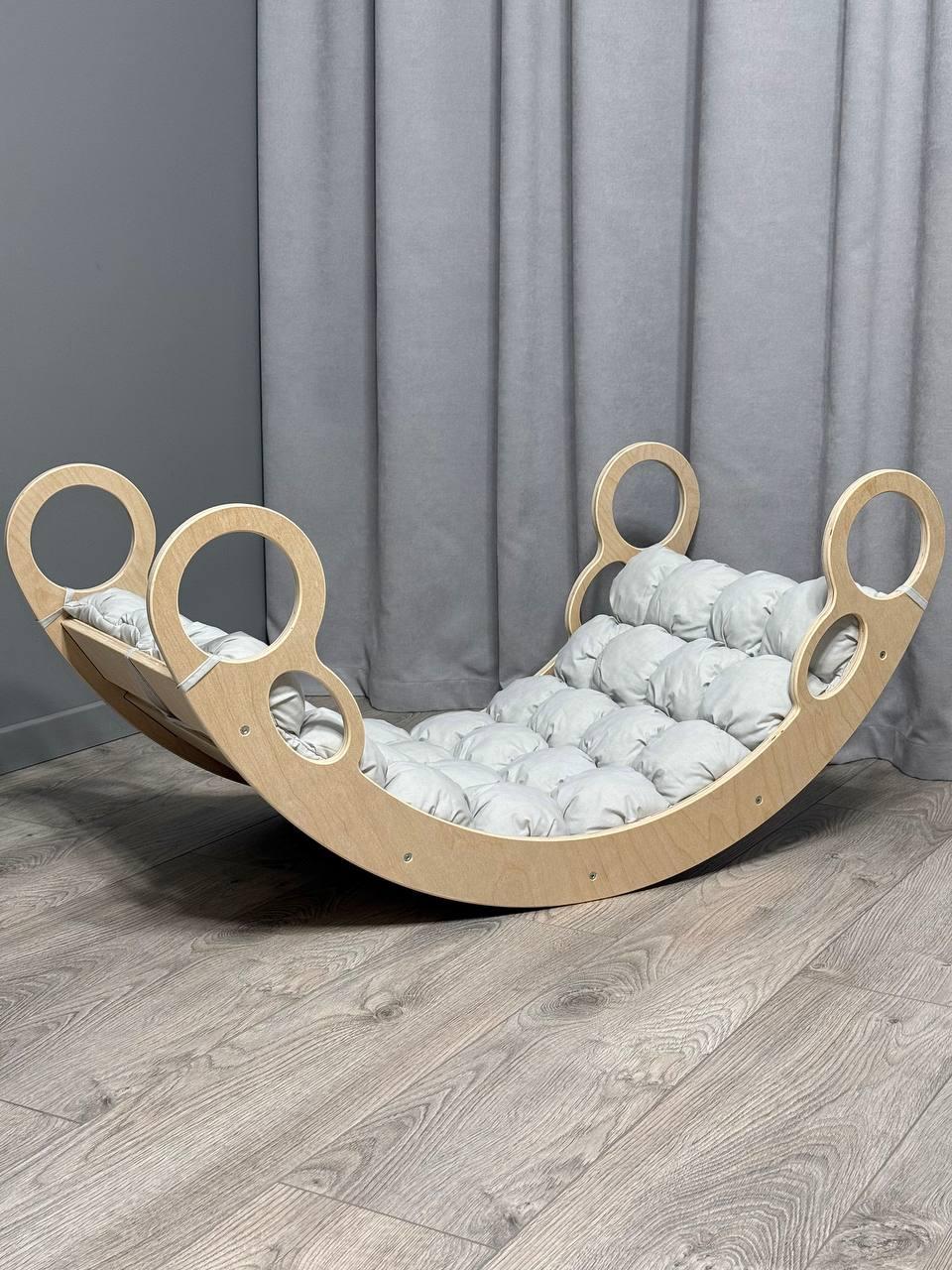 Детская кроватка качалка-балансир 44 с матрасиком бонбон (0044/Б)