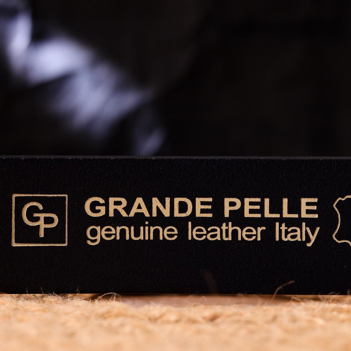 Ремінь чоловічий шкіряний Grande Pelle Leather Belt 21468 Синій - фото 7