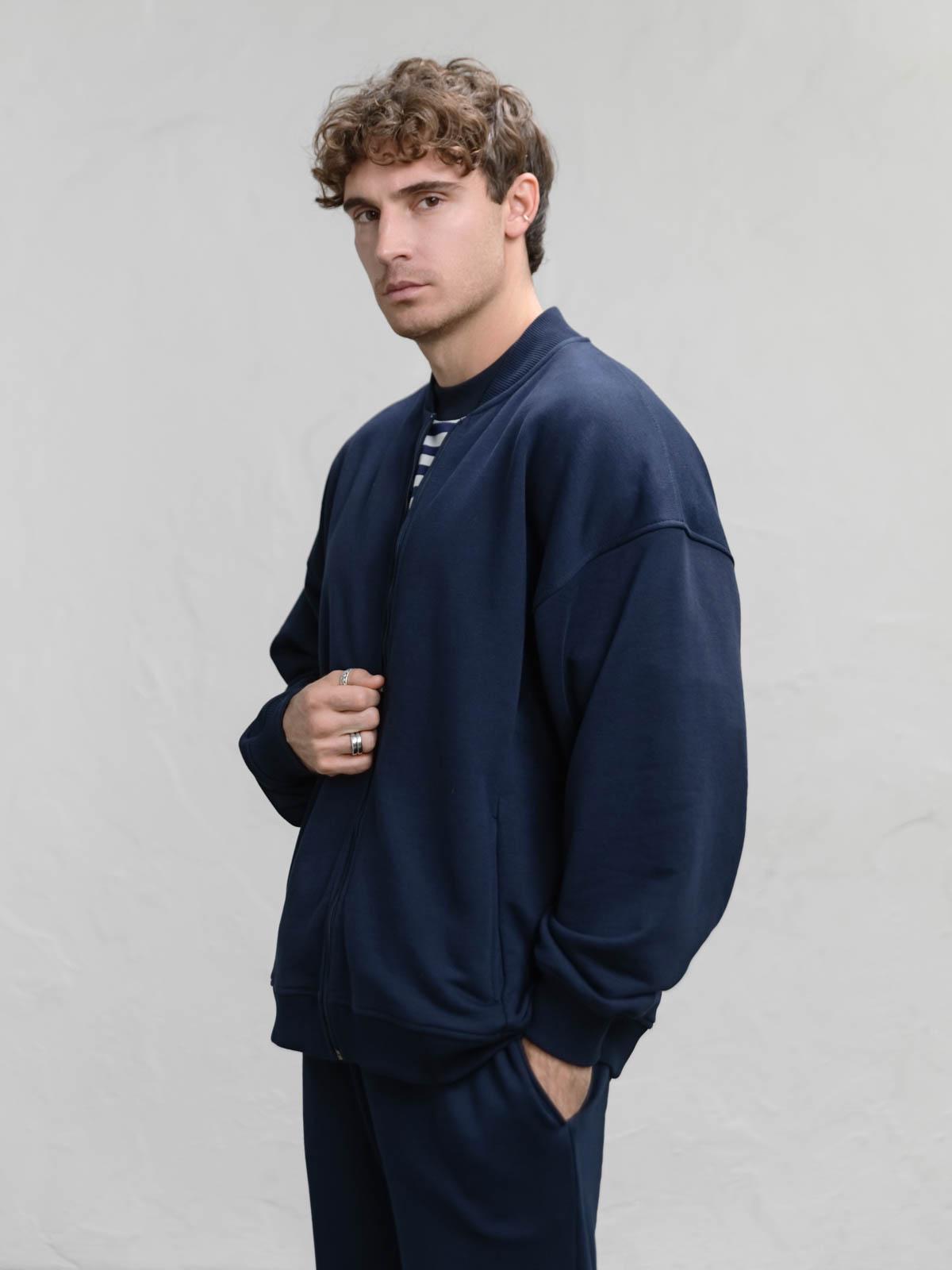 Бомбер мужской свободный FROMUS S/M Синий (1126-5) - фото 3 Бомбер мужской свободный FROMUS S/M Синий (1126-5) - фото 3