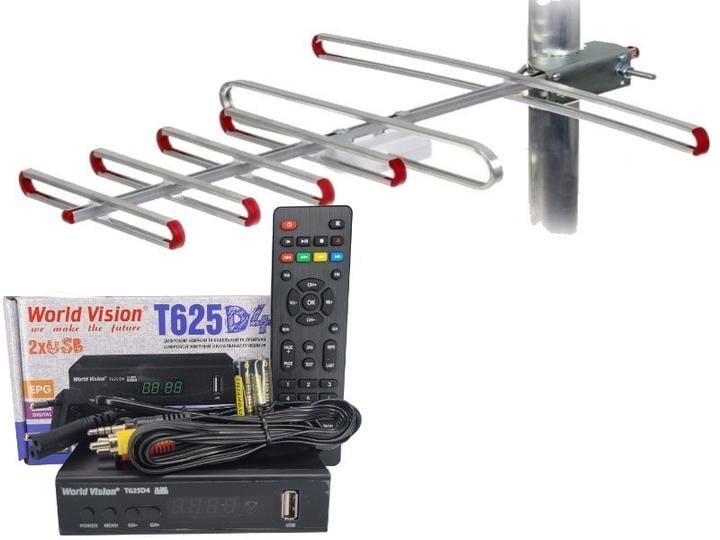 Тюнер World Vision T625D4+/антенна наружная Super 4 40 км