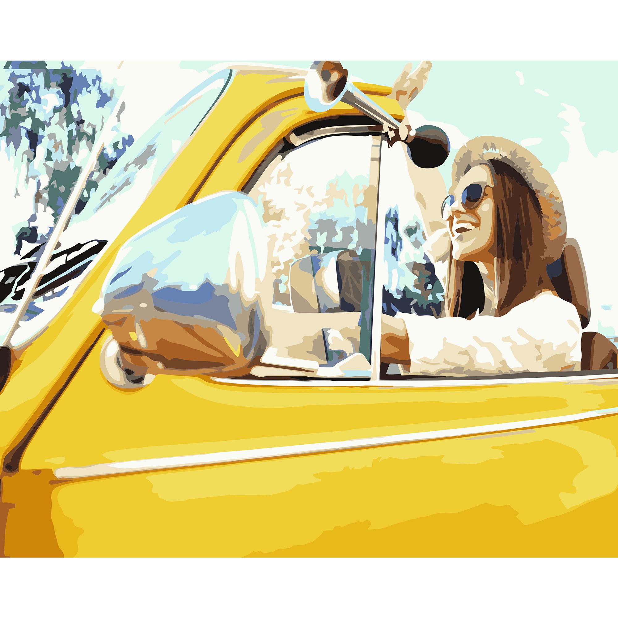 Картина по номерам Strateg Желтый кабриолет 40x50 см (VA-3189)