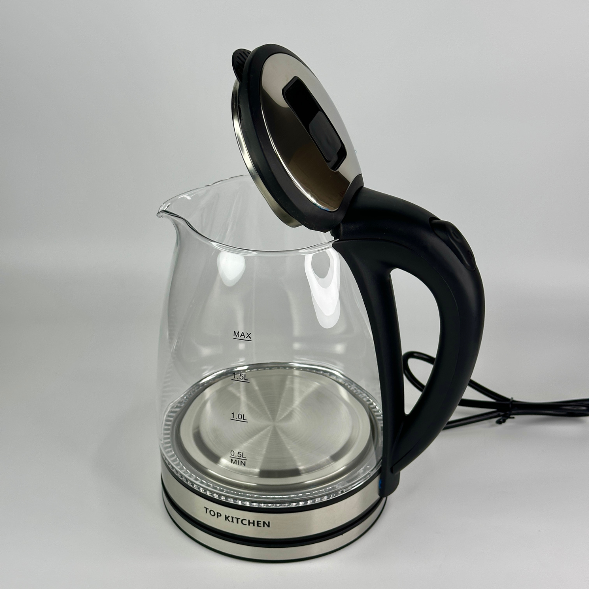 Электрочайник стеклянный с подсветкой Top Kitchen 2 л (TK-00238-Transparent/Black) Электрочайник стеклянный с подсветкой Top Kitchen 2 л (TK-00238-Transparent/Black)