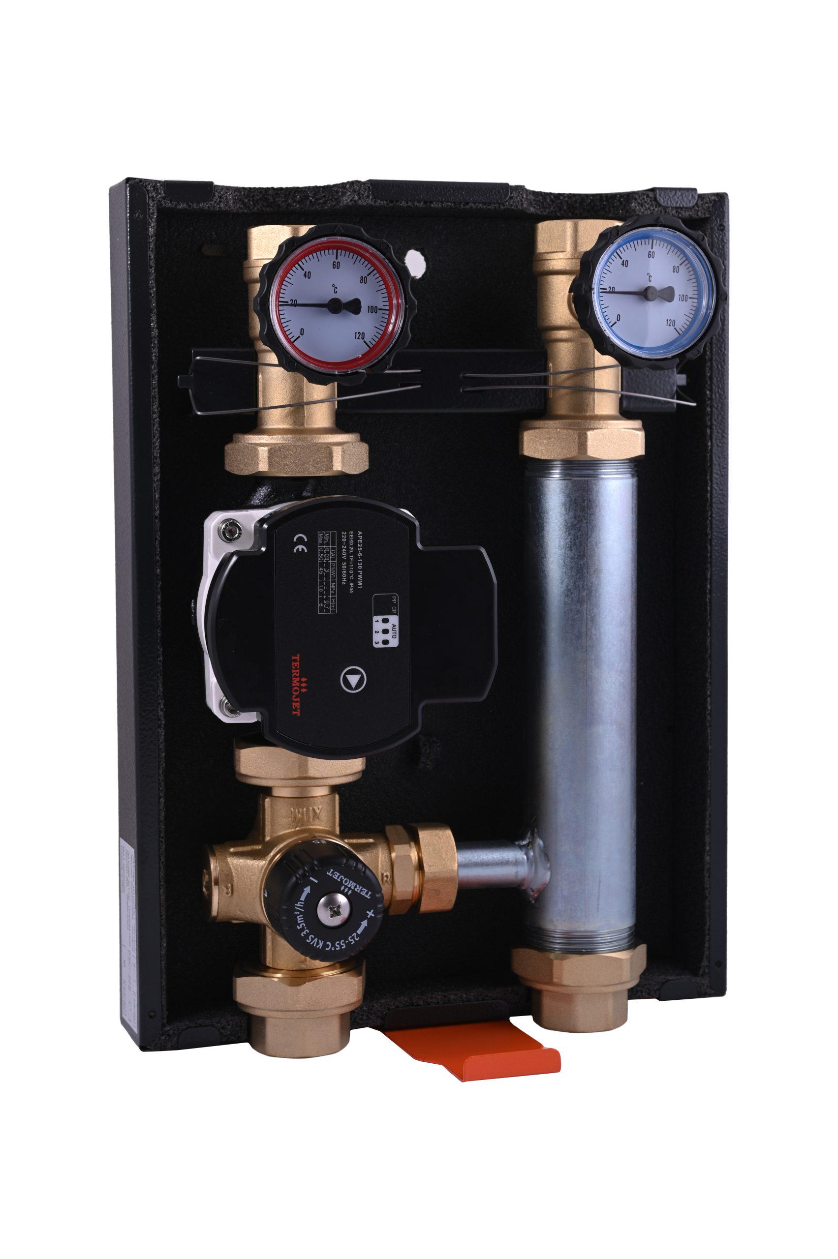 Насосная группа с термокраном 25-55° 1" ВР в теплоизоляции без насоса (НГ-46 26 Л 84300460 L)