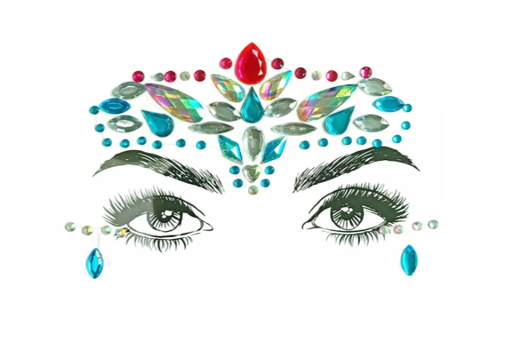 Наклейки на обличчя блискучі One size Різнокольоровий (9088/16) Наклейки на обличчя блискучі One size Різнокольоровий (9088/16)