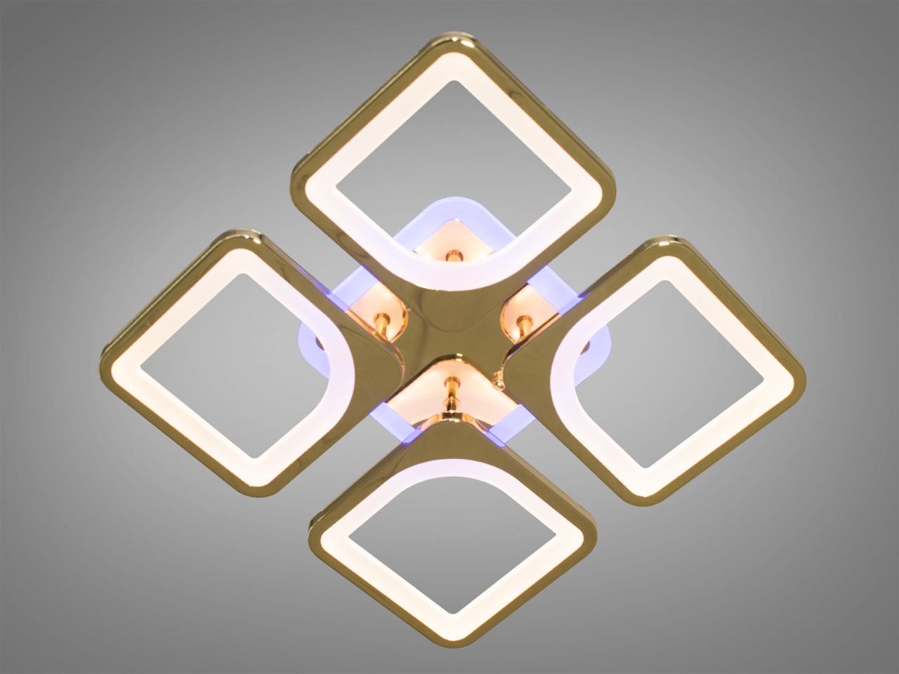 Люстра світлодіодна акрилова 80W на 12 кв. м Золотий (S8060-4G-LS)