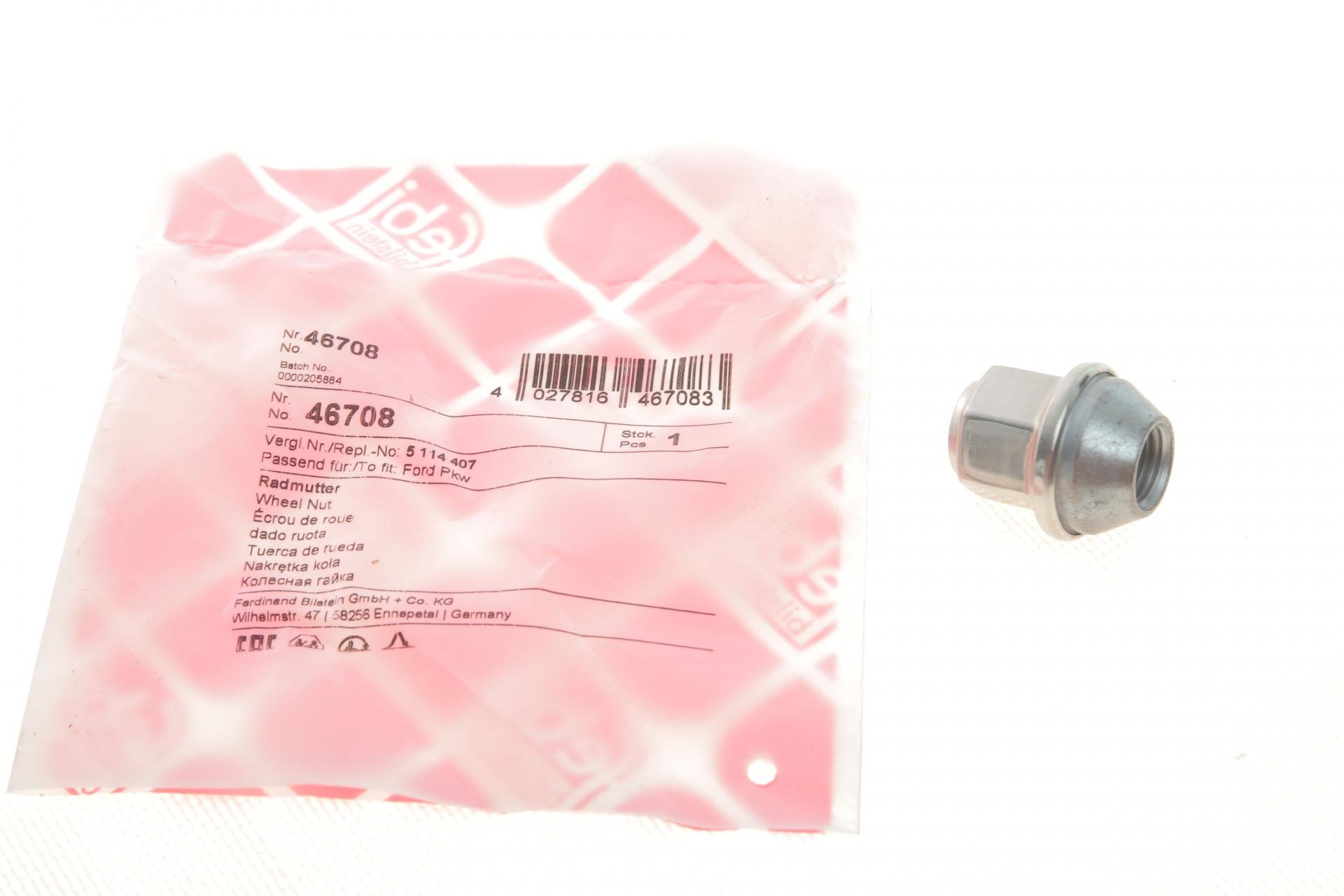 Гайка колесная FEBI BILSTEIN Ford Transit 13-M12x1,5 мм (46708)