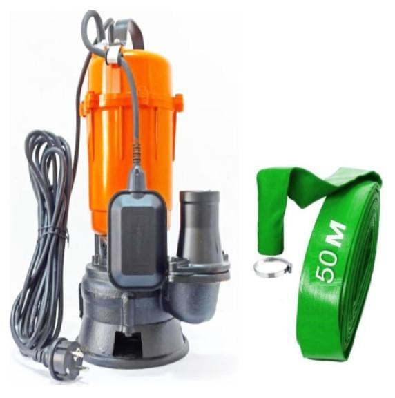 Насос дренажно-фекальный с измельчителем Delta QDA 1 1,1 kW А для грязной воды/фекалий/сливных ям с поплавком шланг 50 м (30386639)