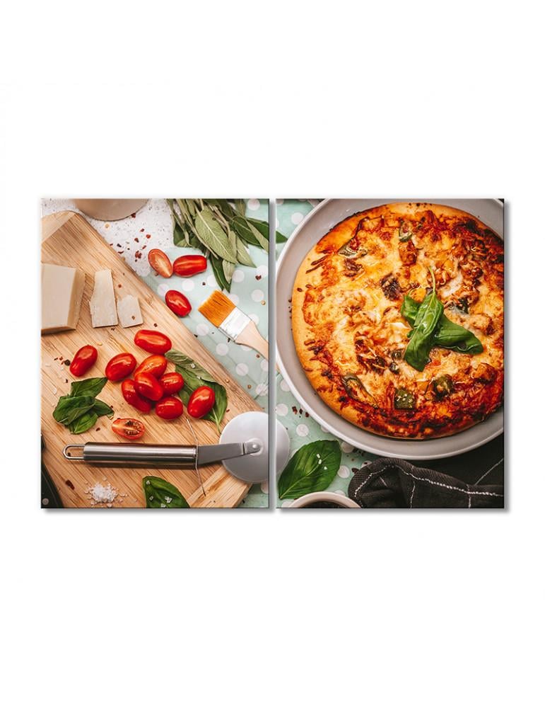 Картина модульная Пирог с перцем и томатами 2 модуля 30х45 см