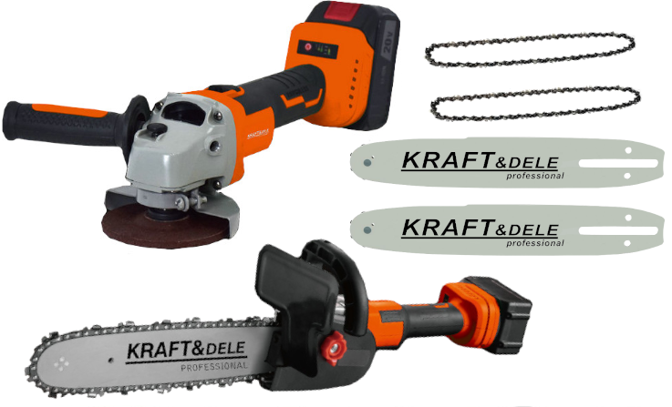 Мини-пила и болгарка аккумуляторная Kraft&Dele KD10624 20 В