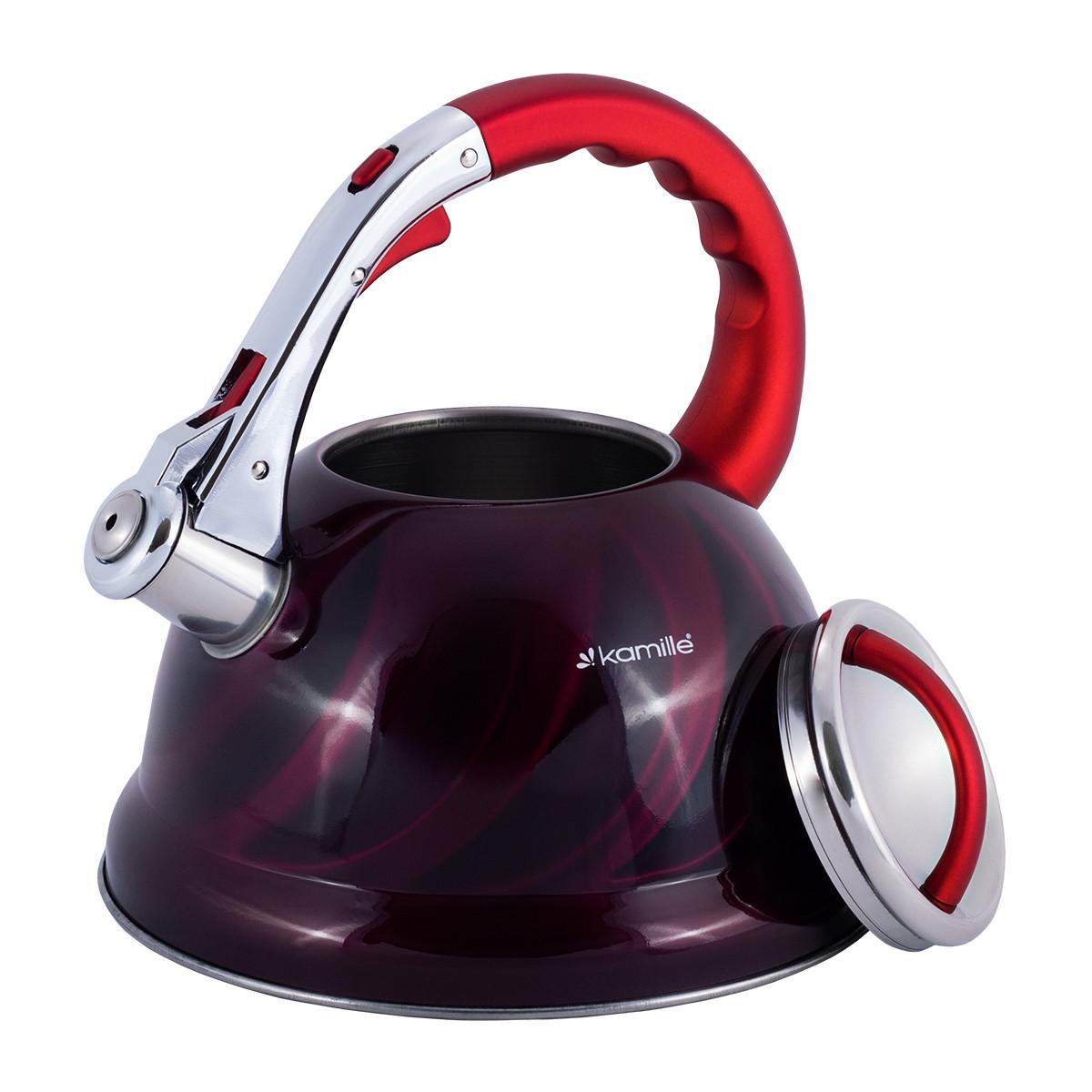 Чайник Kamille 3 л из нержавеющей стали Красный KM-0690NKR - фото 5 Чайник Kamille 3 л из нержавеющей стали Красный KM-0690NKR - фото 5