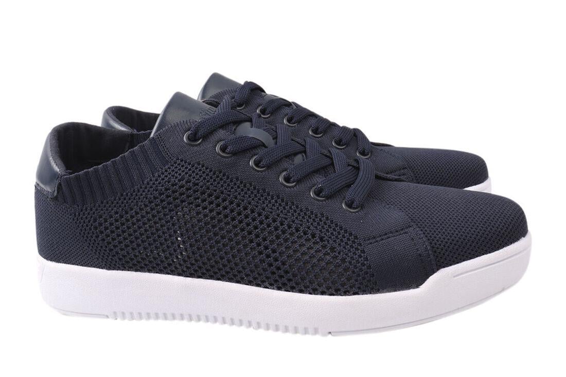 Кросівки чоловічі Restime з текстилю на низькому ходу на шнурівці р. 45 Синій (148-21LK)