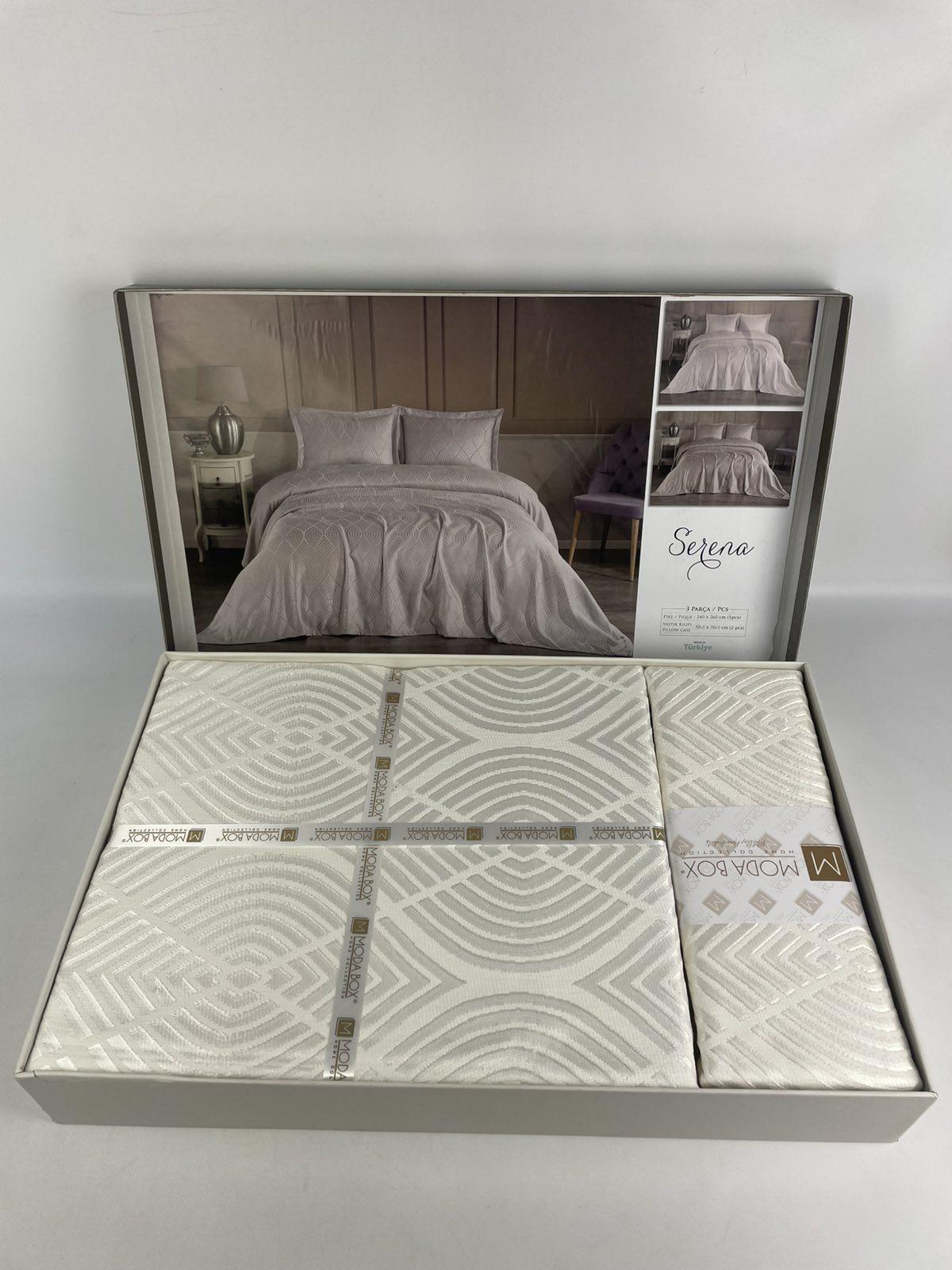 Покривало Moda Box Serena 240х260 см з наволочками Krem (CN37450) - фото 1 Покривало Moda Box Serena 240х260 см з наволочками Krem (CN37450) - фото 1