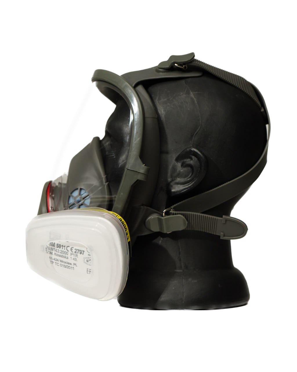 Маска респиратор 3М 6800 полнолицевая в комплекте с фильтрами 3М 6059 предфильтрами и держателями - фото 2