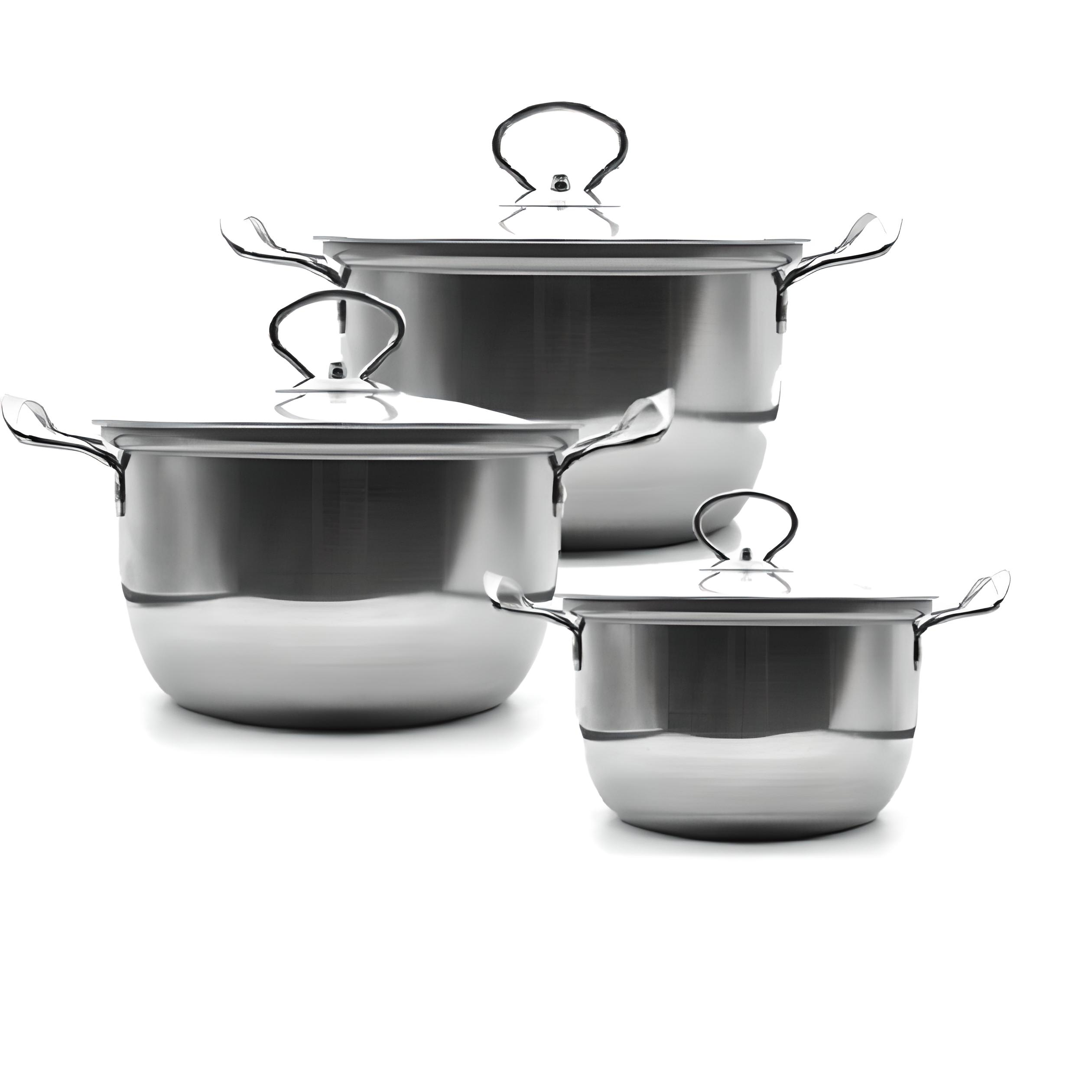 Набір каструль із нержавіючої сталі з кришками Unique UN-5074 (ws34663)