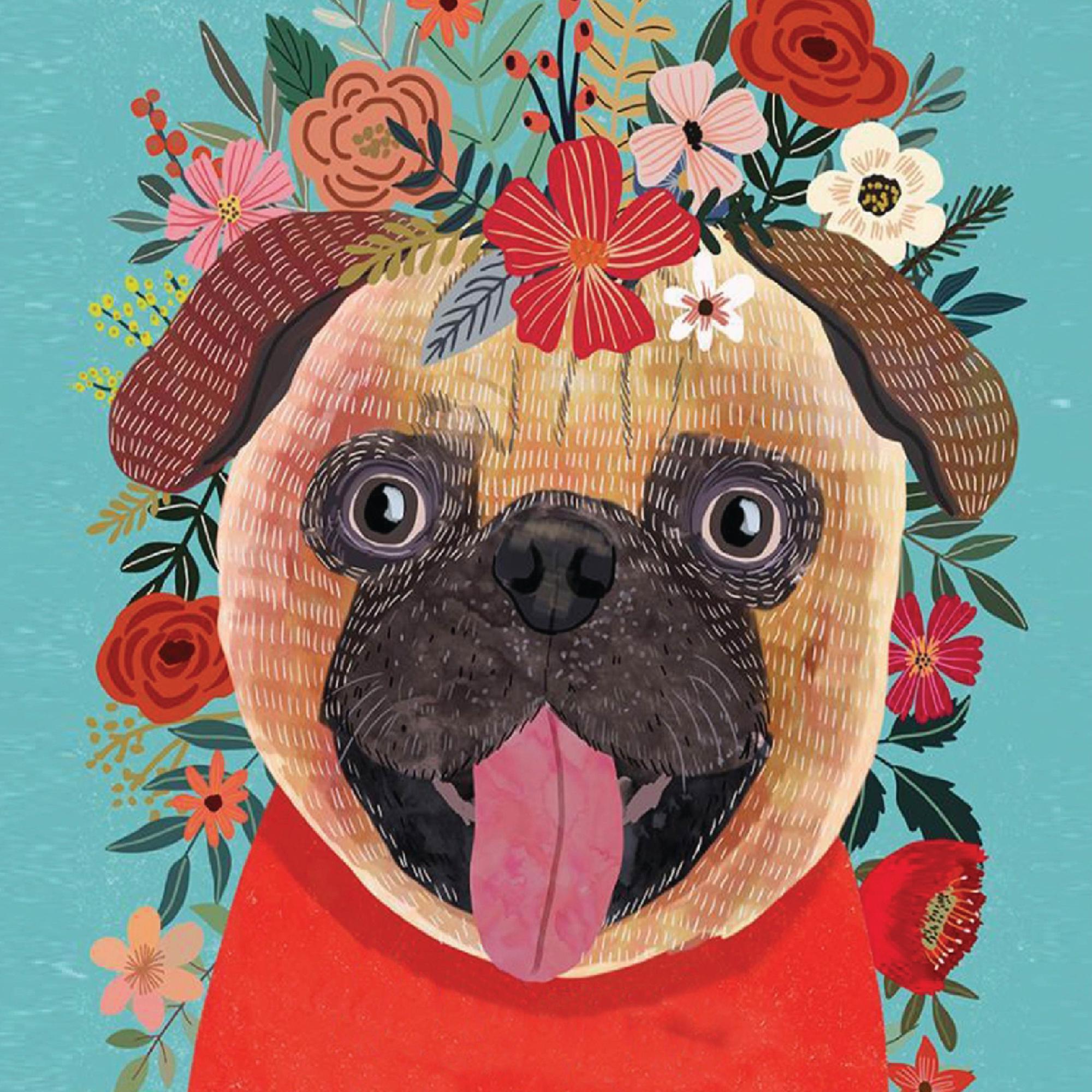 Алмазная мозаика на подрамнике Santi Гламурный мопс 40x40 см (Top-954349)