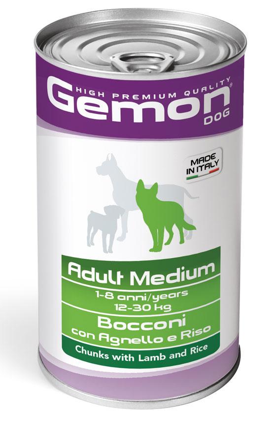 Корм для дорослих собак Gemon dog wet Medium Ягня з рисом 1,2 кг (8009470387910)