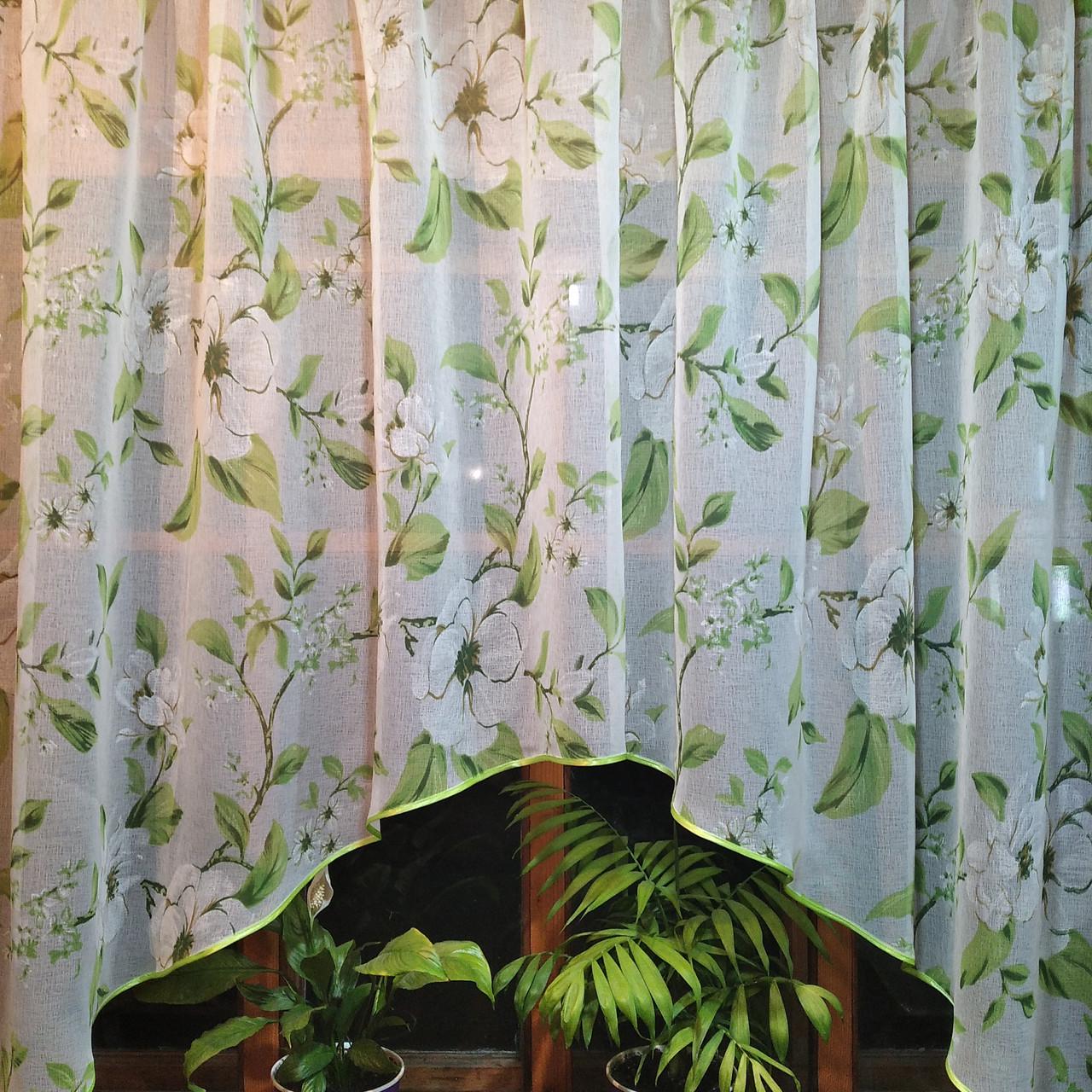 Тюль Летиция батист Яблочное цветение/Белый (903805785) - фото 2