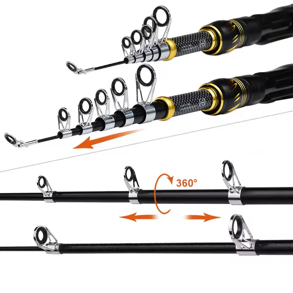 Набір для риболовлі PROBEROS з приманкою/гачками/сумкою/котушкою/вудкою 2,4 м - фото 3