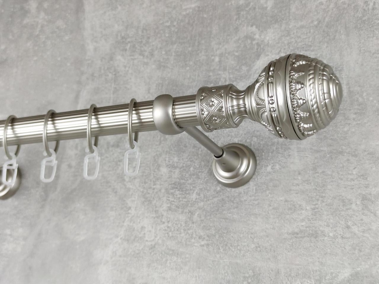 Карниз MStyle металлический для штор однорядный Арабеска 25 мм рифленый 160 см Сатин (5013098)