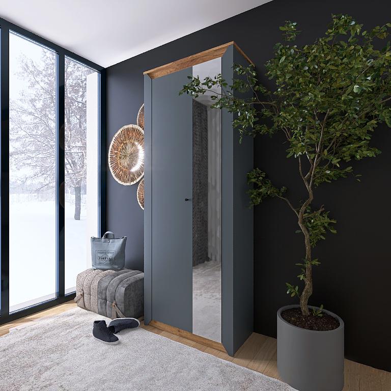 Пенал закрытый с зеркалом Еверест Нордик-800 Крафт золотой/Графитовый