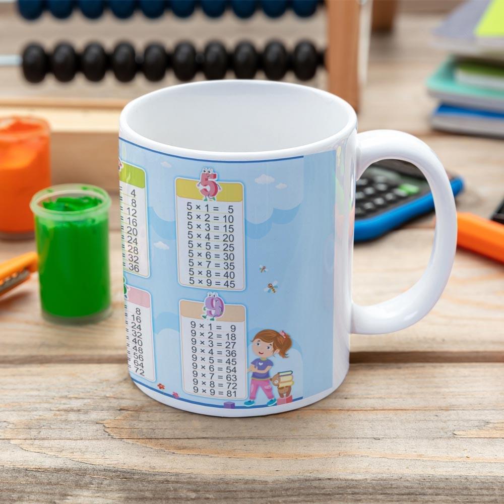 Чашка с таблицей умножения в виде рисунка 330 мл (14983571)