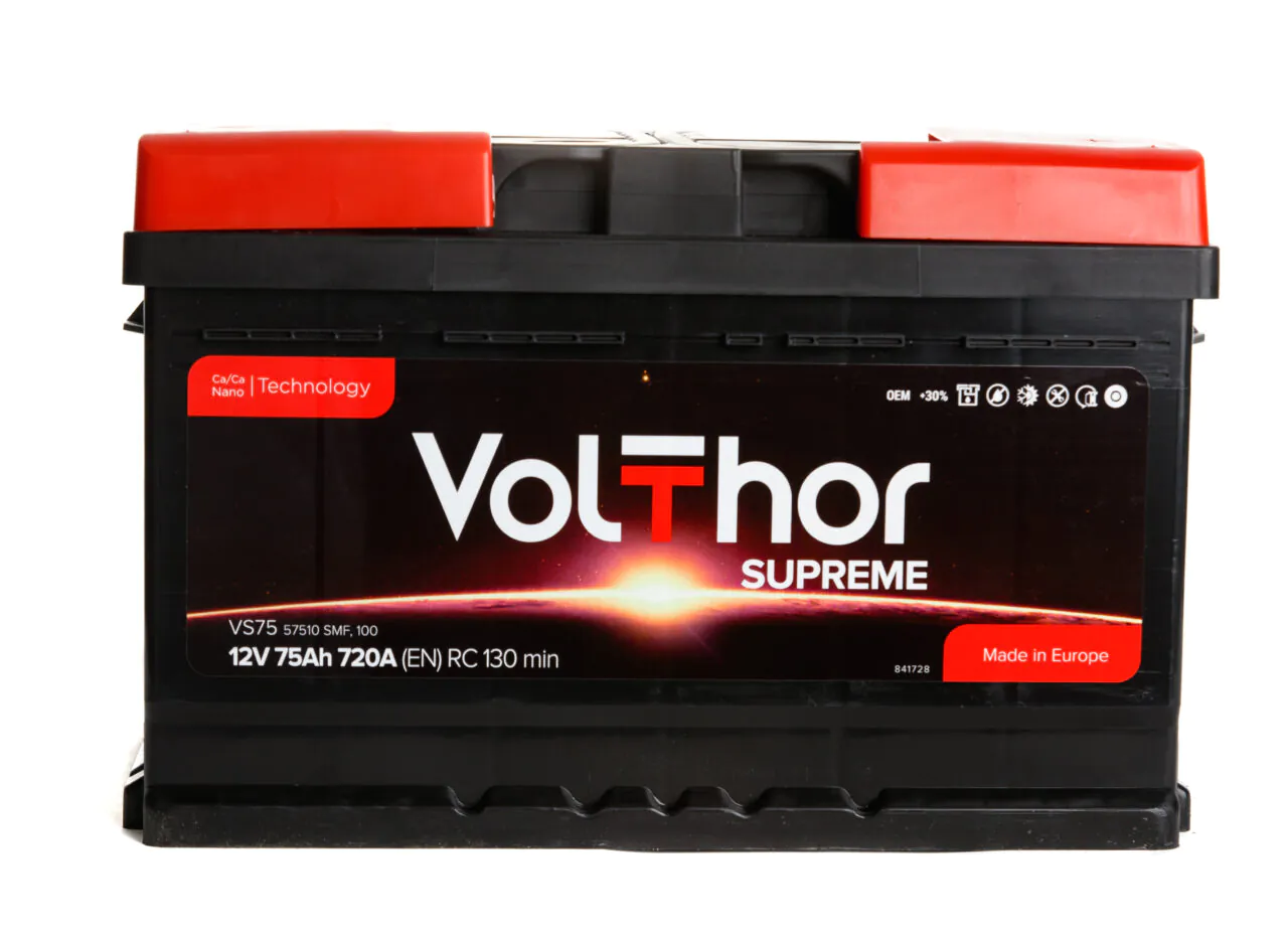 Акумулятор автомобільний правий VOLTHOR TAB 720А 75Ah / R Supreme