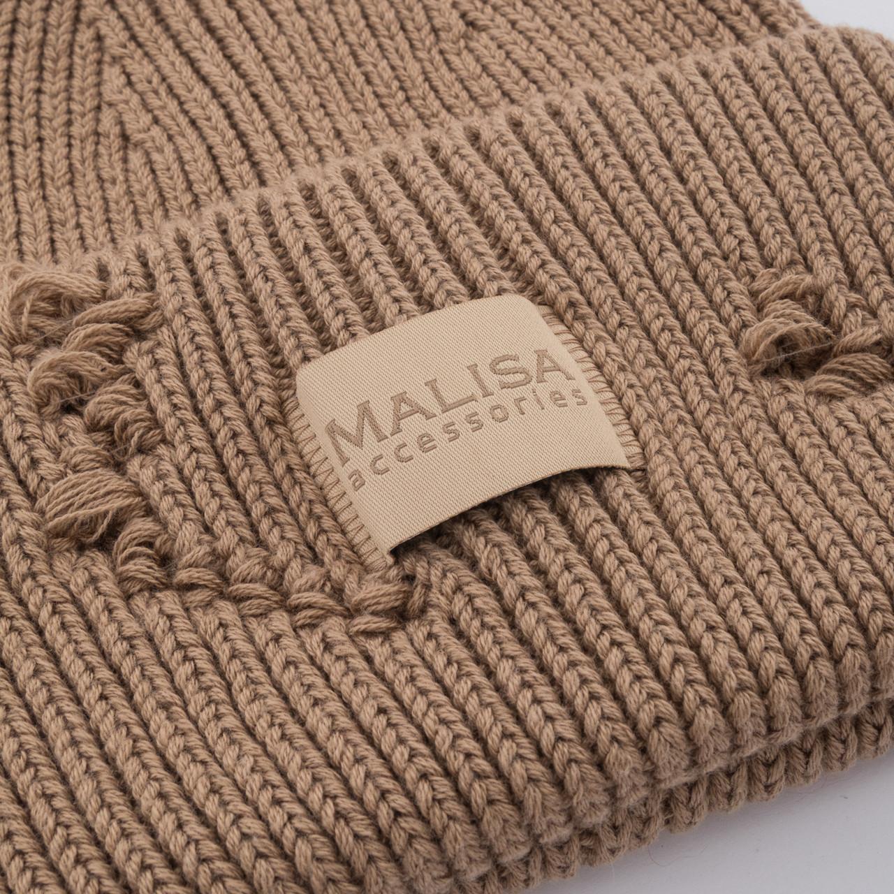 Шапка женская Malisa БРУНО без подкладки рваная с эмблемой на отвороте one size Ирис (253781) - фото 4