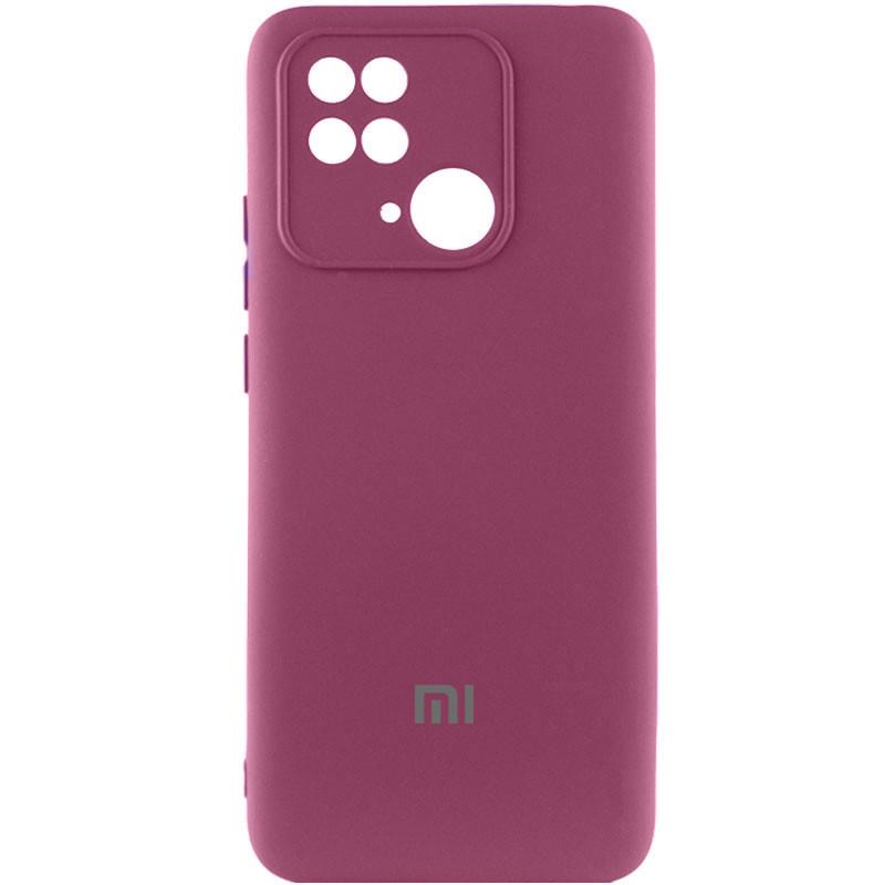 Противоударный чехол Silicone Cover Lakshmi Full Camera (AAA) with Logo для Xiaomi Redmi 10C Бордовый / Plum