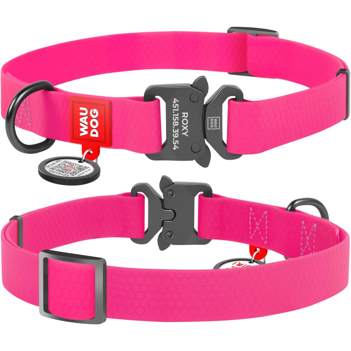 Ошейник для собак водостойкий Waudog Waterproof с QR паспортом металлическая пряжка-фастекс 34-49 см L Розовый - фото 6 Ошейник для собак водостойкий Waudog Waterproof с QR паспортом металлическая пряжка-фастекс 34-49 см L Розовый - фото 6