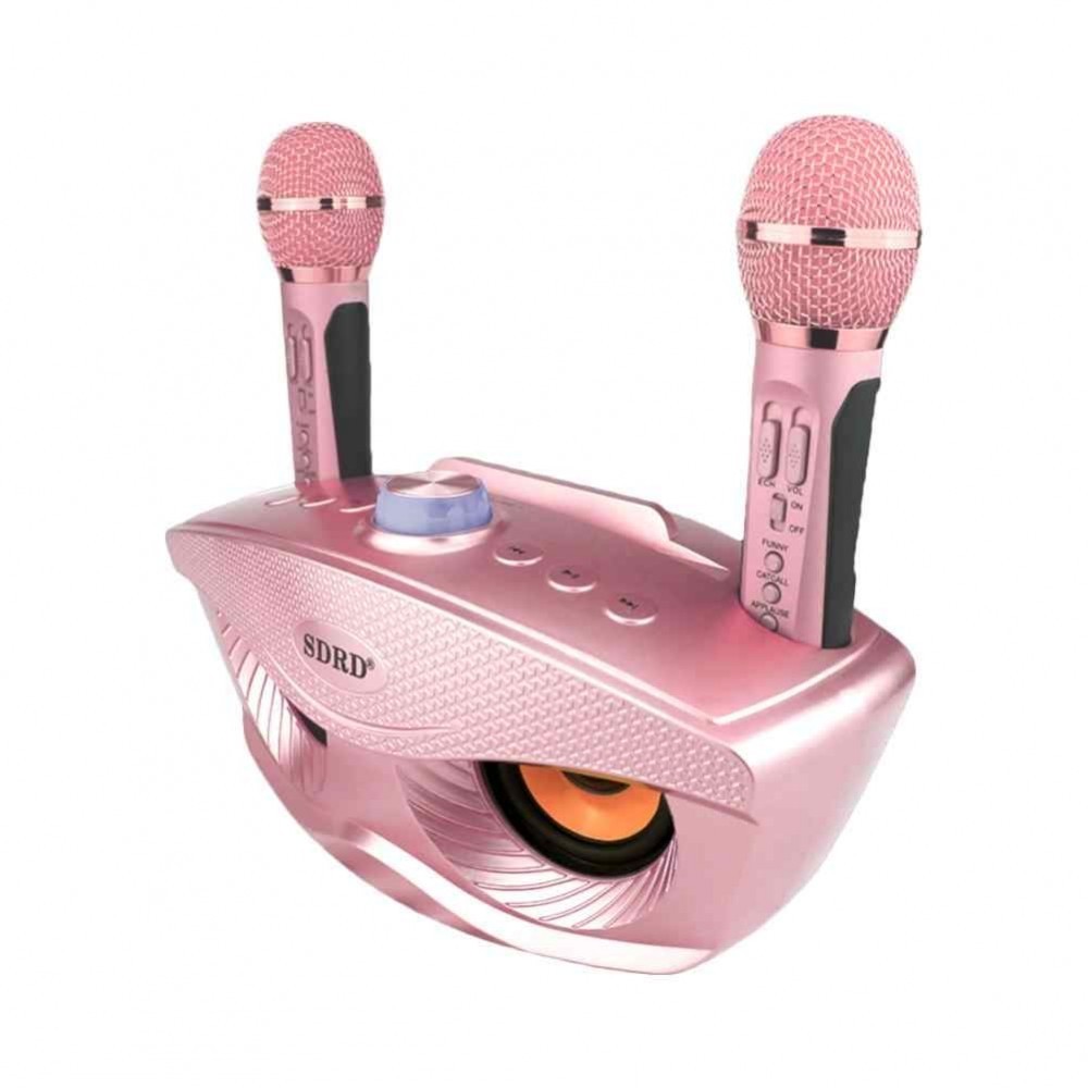 Караоке система SDRD SD-306 с колонкой и двумя микрофонами Розовый Караоке система SDRD SD-306 с колонкой и двумя микрофонами Розовый