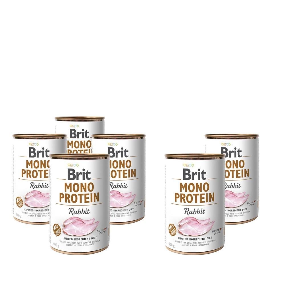 Корм влажный Brit Mono Protein Dog k с кроликом 6 шт. 400 г (2700000022412)