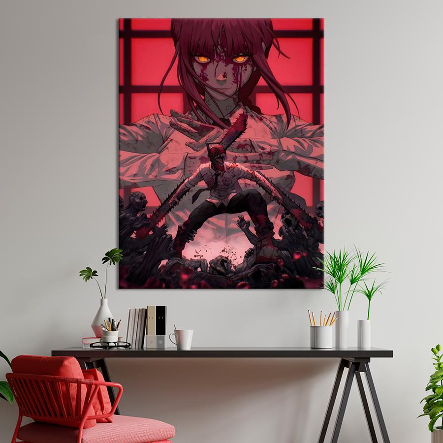 Настенний декор Жуткий постер аниме Человек-бензопила 50x38 см (YA-87)