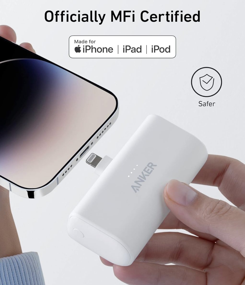 Повербанк Anker Nano з вбудованим складним роз'ємом Lightning 5000 mAh Blue - фото 6 Повербанк Anker Nano з вбудованим складним роз'ємом Lightning 5000 mAh Blue - фото 6