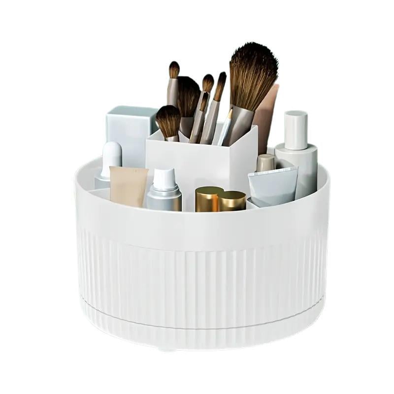 Органайзер для косметики настольный универсальный вращающийся 14,5х11 см Белый (D-0052) Органайзер для косметики настольный универсальный вращающийся 14,5х11 см Белый (D-0052)