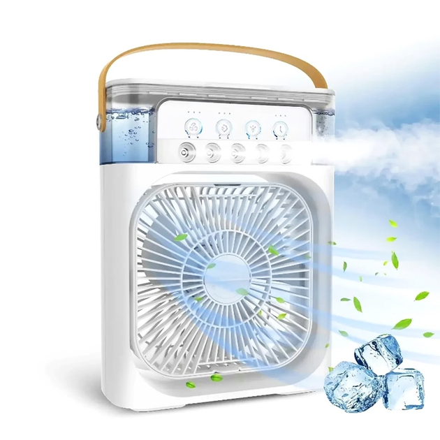 Міні-вентилятор портативний Lesko Mini Cooling Fan USB з функцією зволоження повітря White (lesko cooling) - фото 2