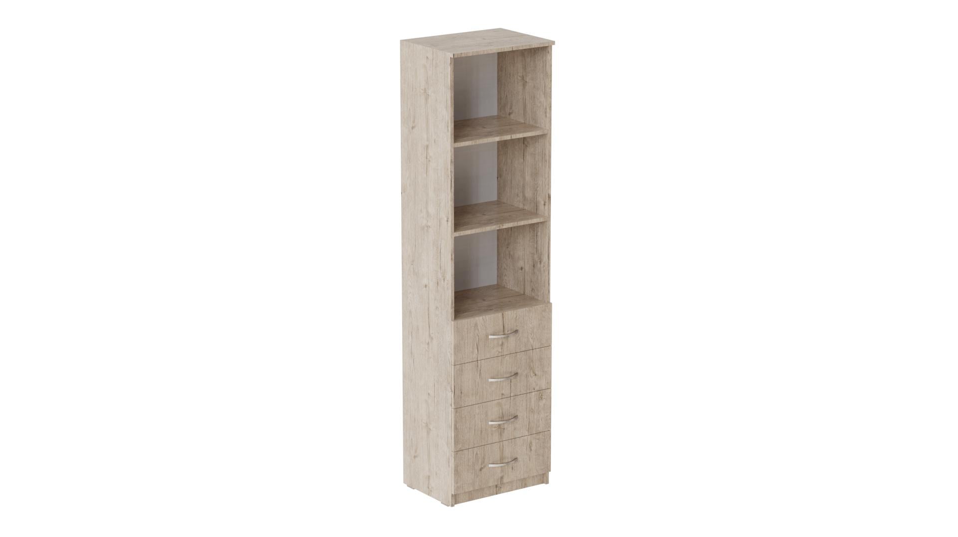 Пенал Ferrum-decor Анжело на 3 полки с 4 ящиками ДСП 16 мм 1900x500x380 мм Дуб Артизан (FRD-104961)