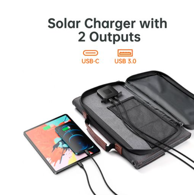 Сонячна зарядна станція Choetech Portable Foldable Solar Charger SC006 36W-C PD 3.0 USB QC 3.0 Сірий (SC006) - фото 7