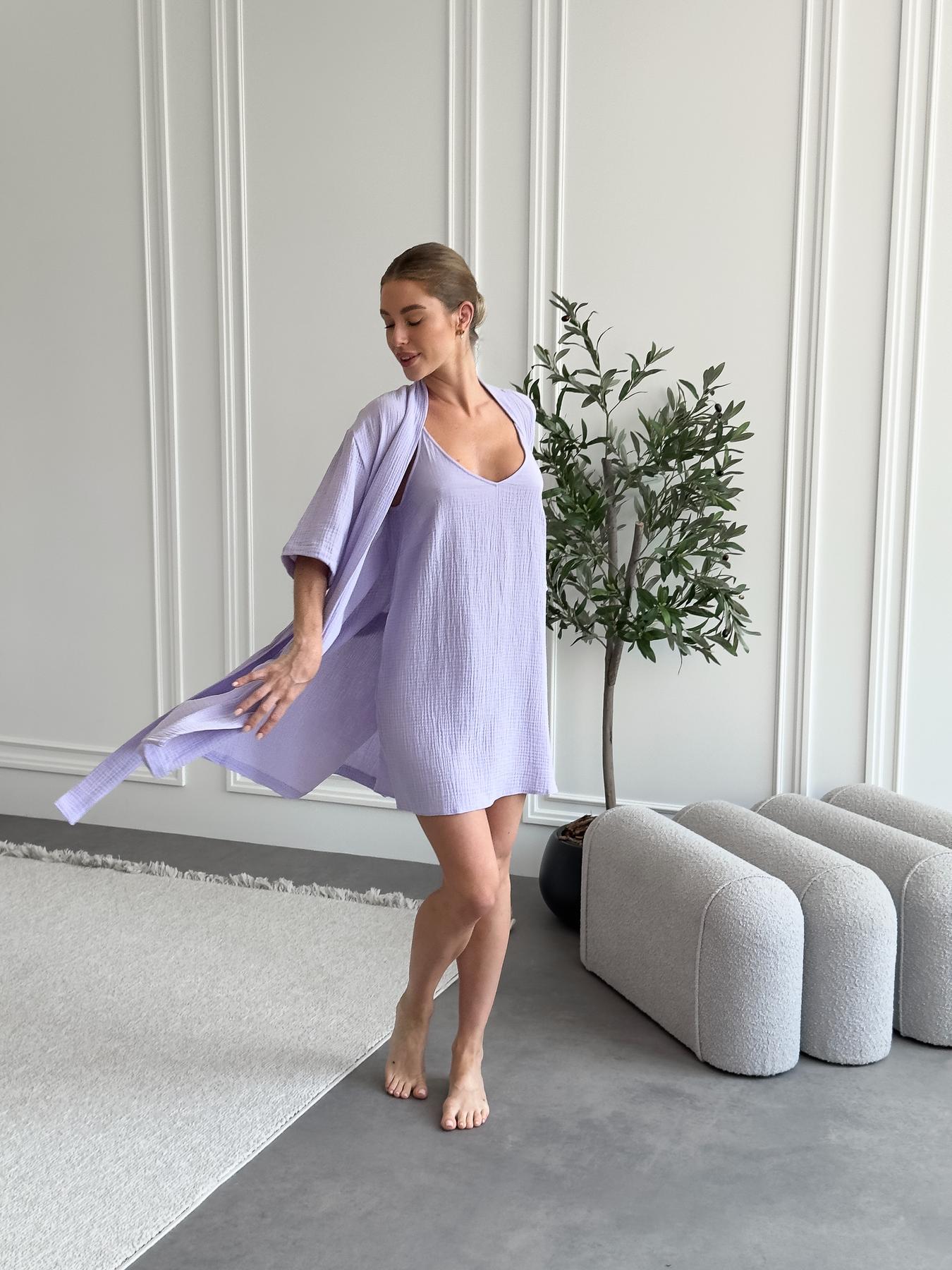 Подарочный набор женский COSY халат/рубашка S Лавандовый (SetLavanda1) - фото 5 Подарочный набор женский COSY халат/рубашка S Лавандовый (SetLavanda1) - фото 5