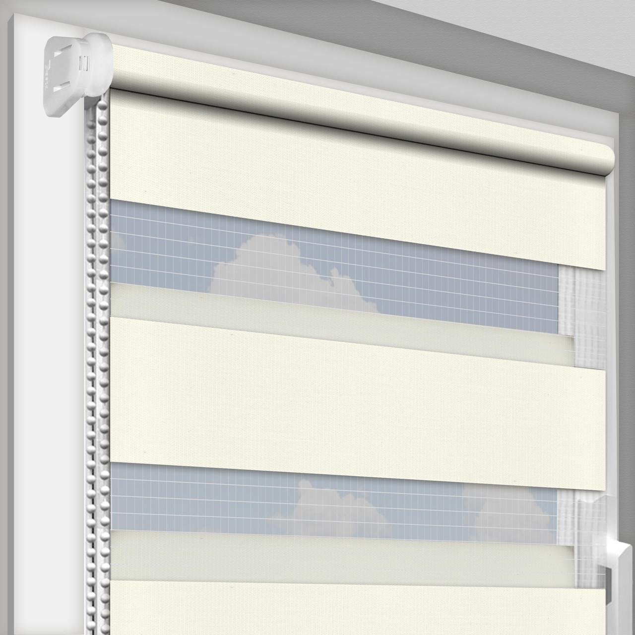 Рулонная штора День-Ночь DECO SHARM Secret Impress DN 214 2200х1600 мм Молочный (DN214-45)