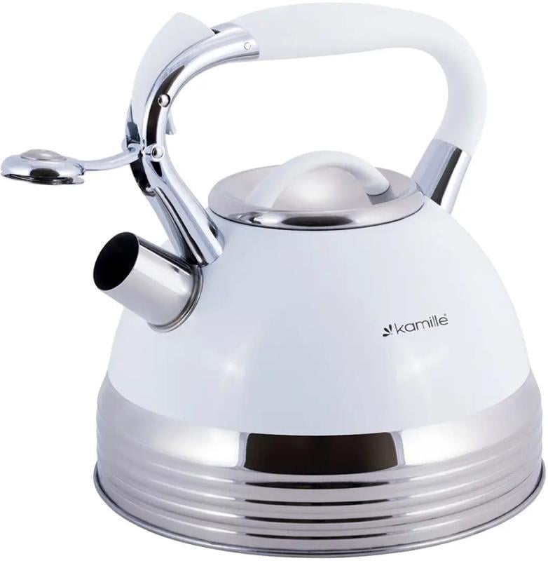 Чайник индукционный Kamille со свистком 2,7 л Белый - фото 4 Чайник индукционный Kamille со свистком 2,7 л Белый - фото 4