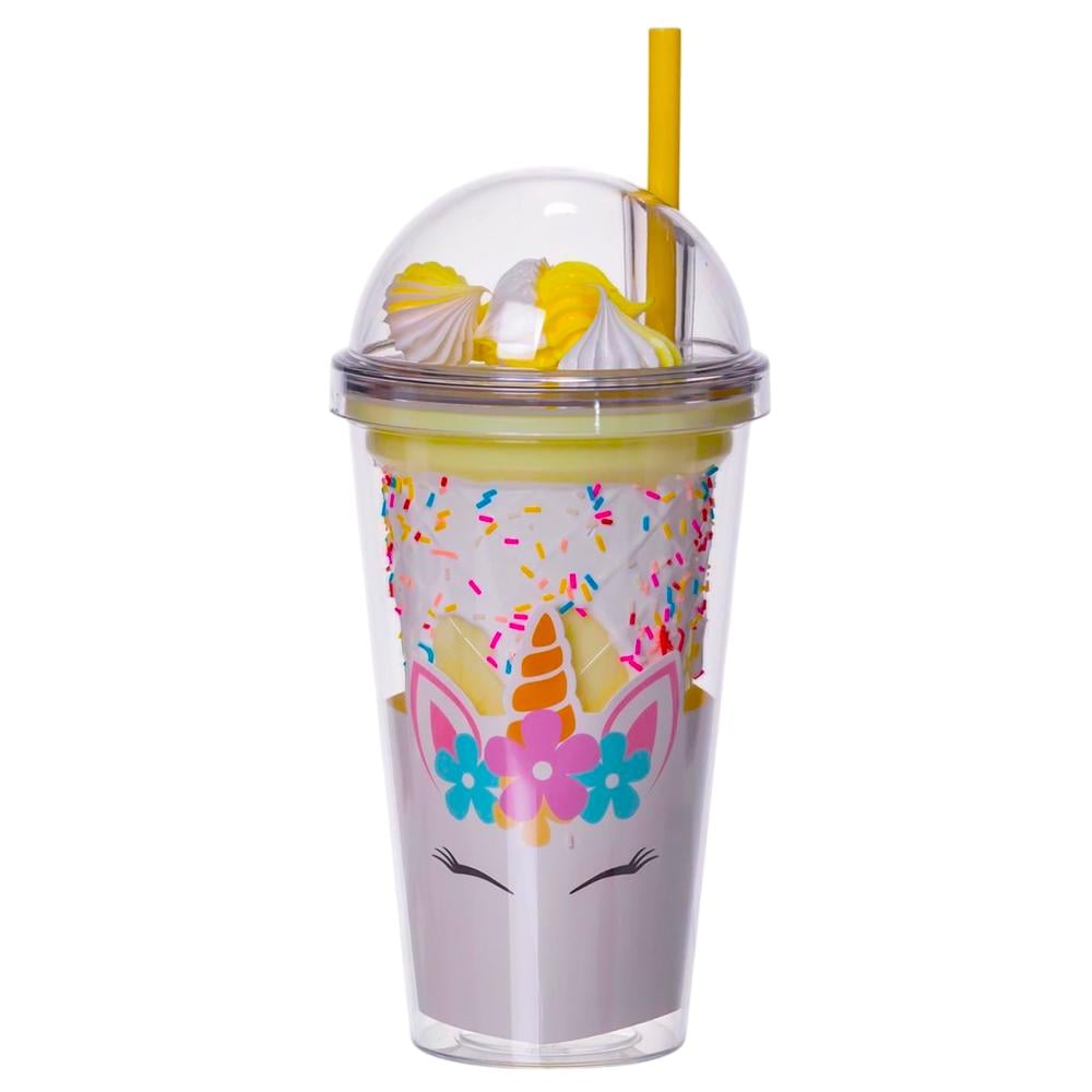 Стакан многоразовый Единорог с крышкой и трубочкой Желтый (HP-18-1Y) Стакан многоразовый Единорог с крышкой и трубочкой Желтый (HP-18-1Y)