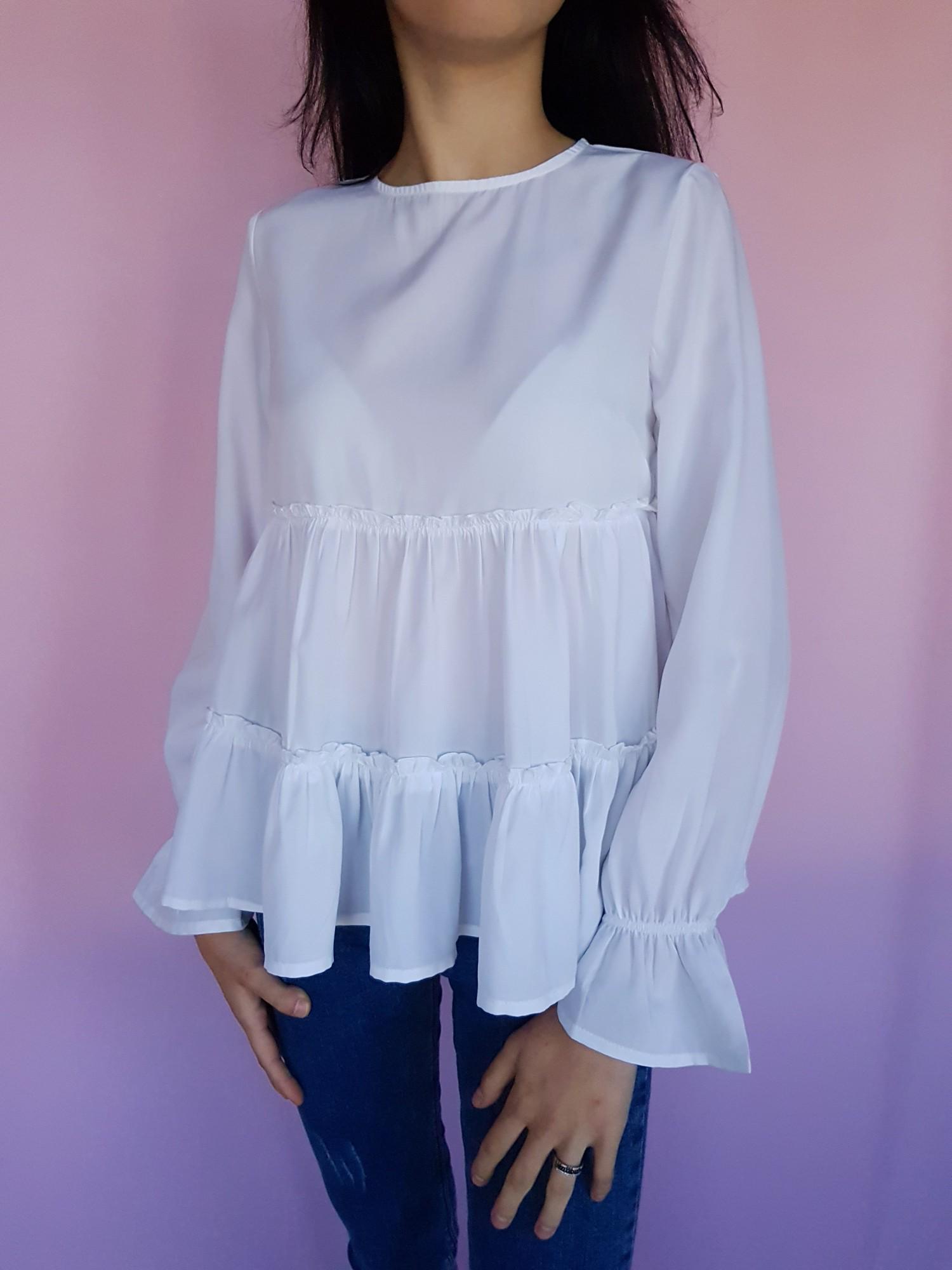 Блузка свободная Boohoo M Белый (10423)