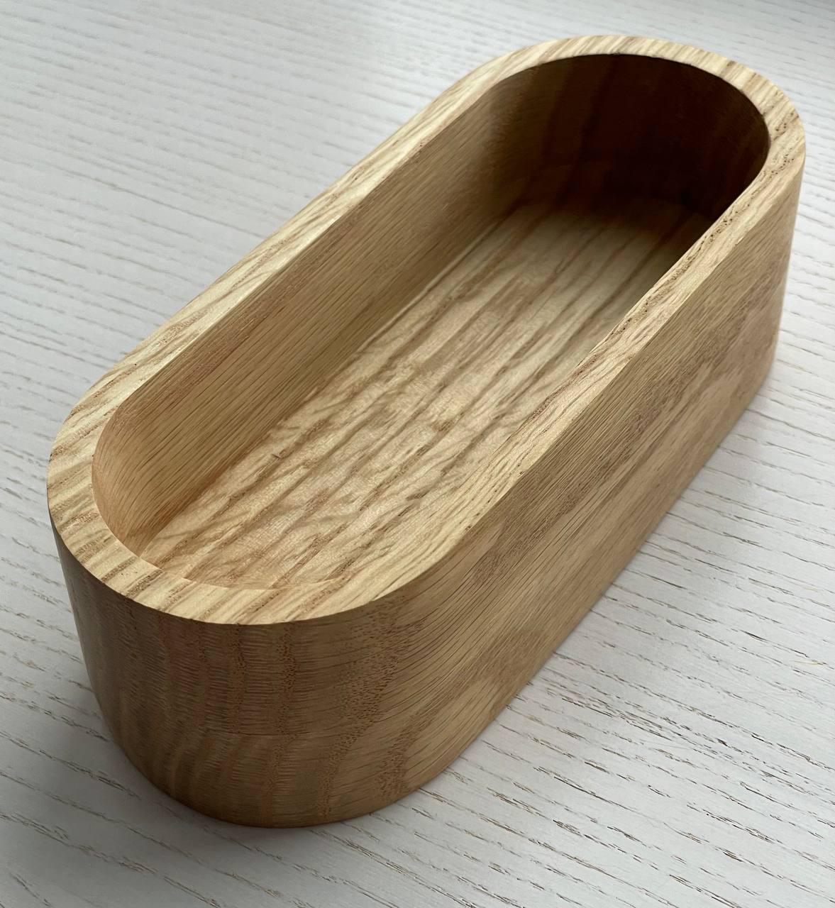 Овальная емкость из красного дуба для изготовления контейнерной свечи 17х7х6 см (9230135)