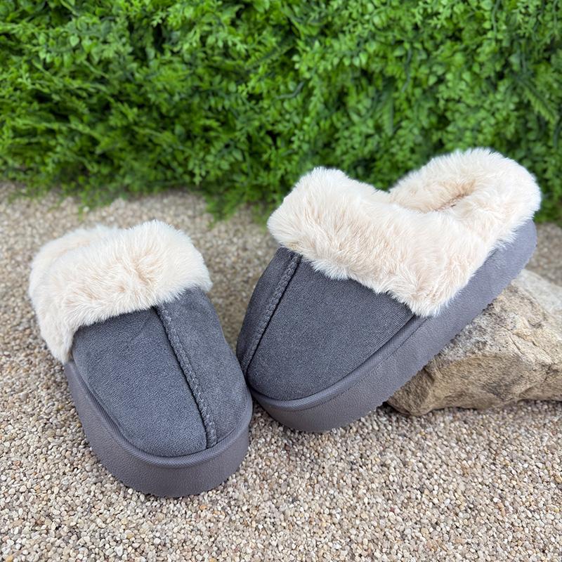 Тапочки жіночі домашні в стилі угг на платформі Е-008066-5 p. 38-39 24,5-25 см Сірий (111517718)